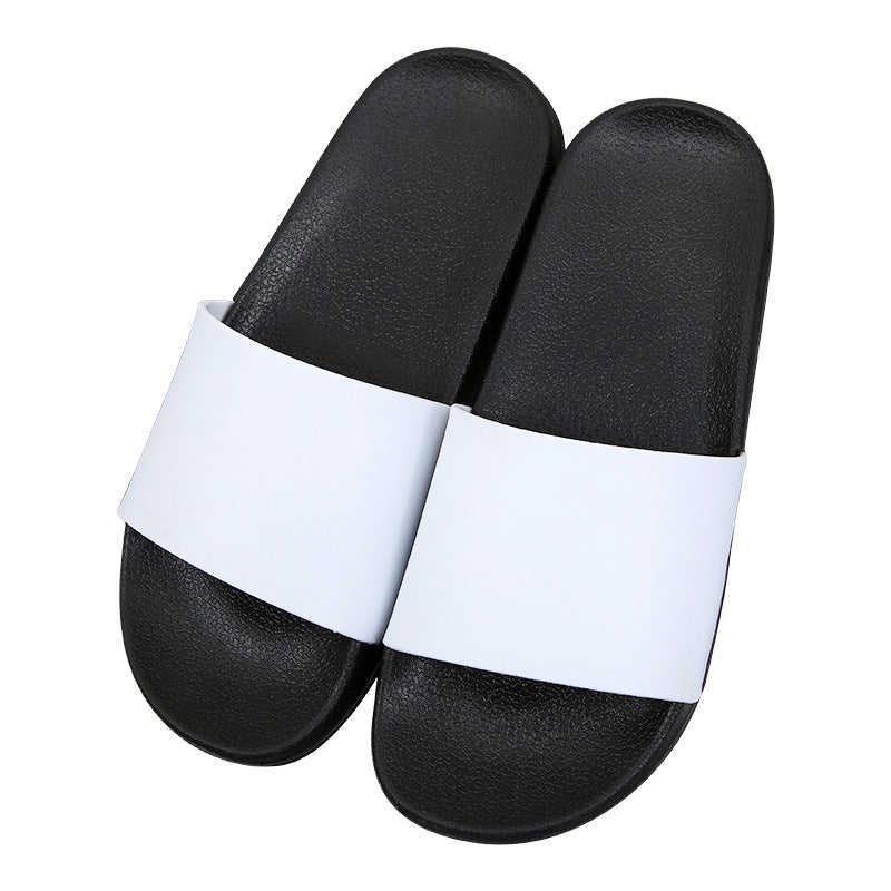 "Men's Non-Slip Summer Slides – Stylish Black & White Designer Slippers"