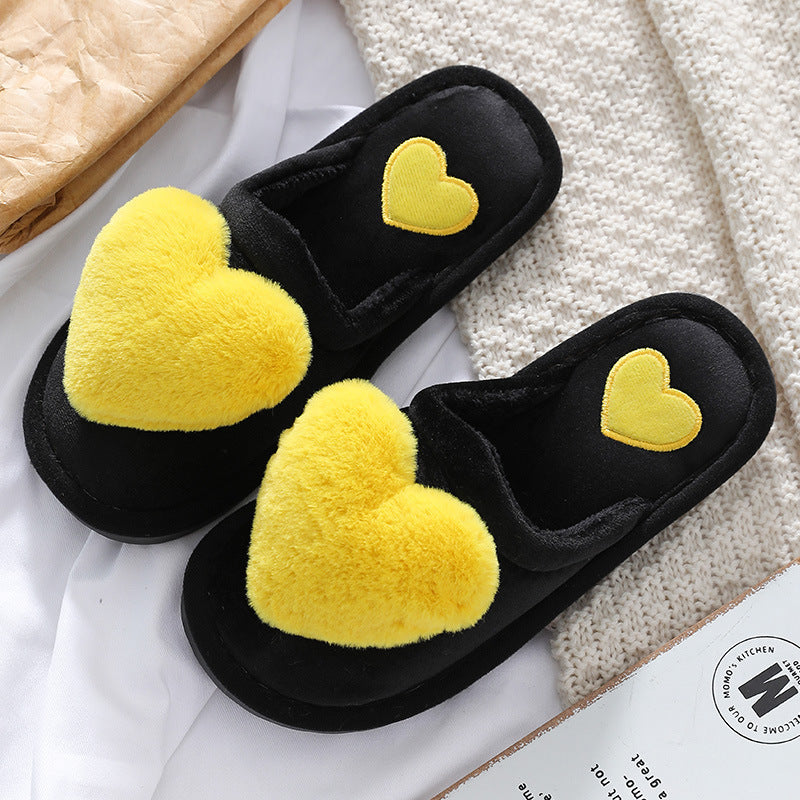 Cute Love Slipper Winter Warm Fluffy Shoes Home Slippers For Valentine's Day