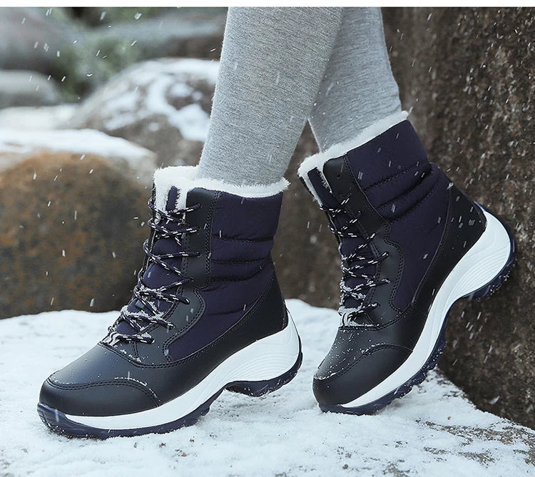 KUIDFAR Women's Mid-Calf PU Leather Wedge Boots—designed to combine style, comfort, and functionality for the colder seasons.