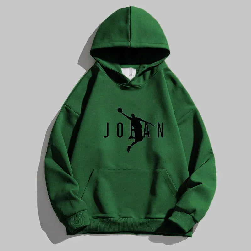 "Jordan Brand Men's Sports Fleece Hoodie – 2025 Casual Hip Hop Pullover Sweatshirt