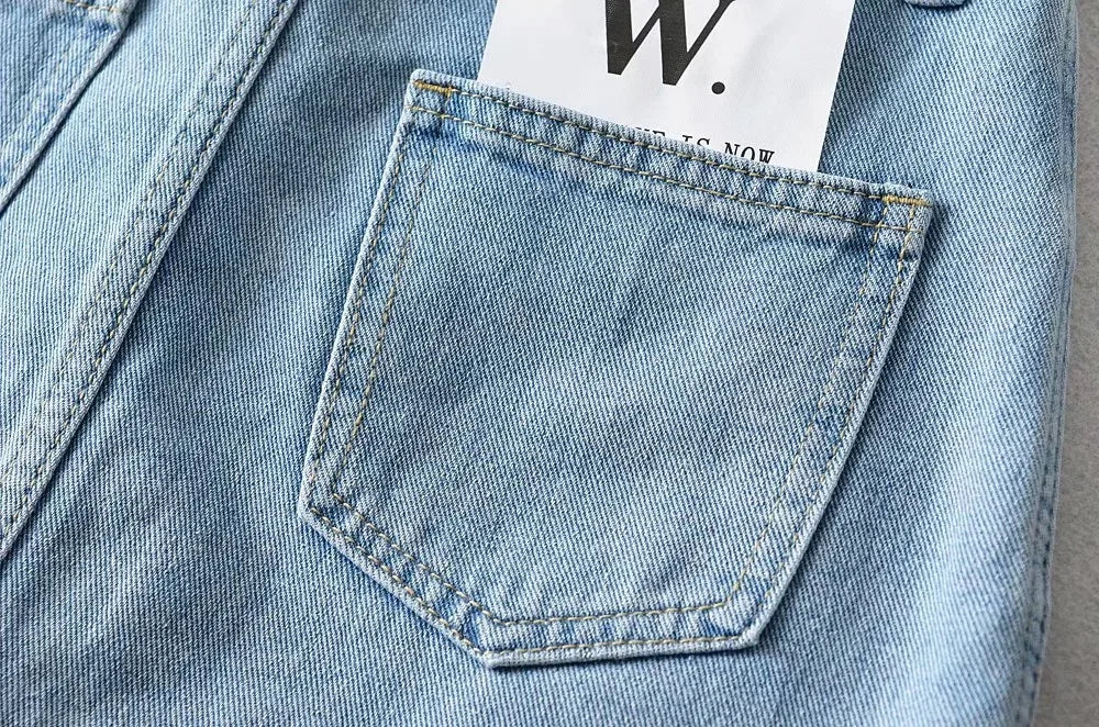 Women's High-Waisted Denim Mini Skirt, designed to offer a sexy and slim fit