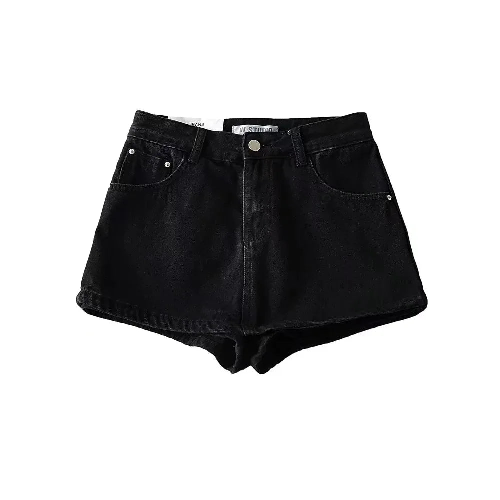 Women's High-Waisted Denim Mini Skirt, designed to offer a sexy and slim fit