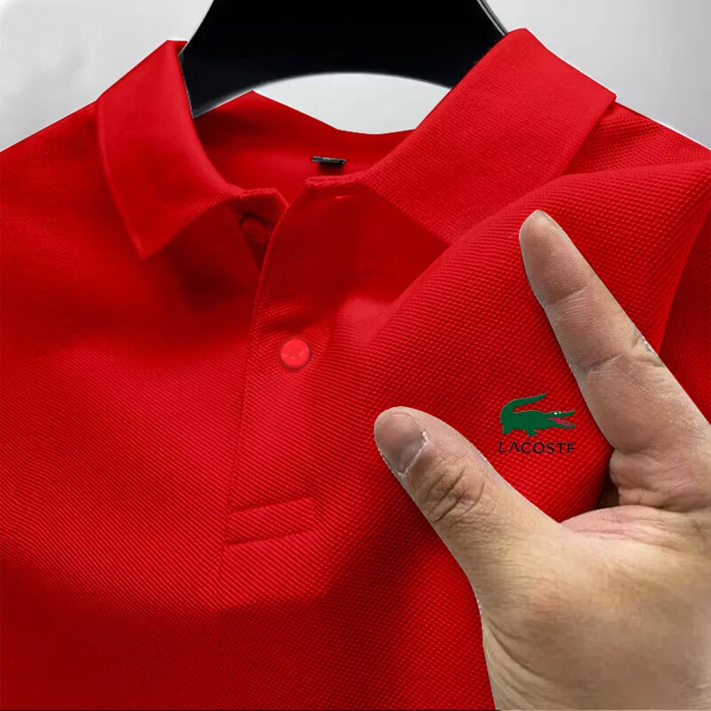 2024 Men's Short Sleeve Lacoste Polo Shirt – Summer Street Style, Quick-Dry, Breathable Casual Business Tee