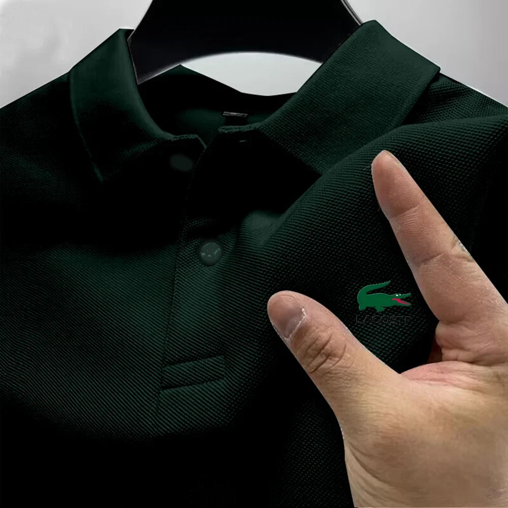 2024 Men's Short Sleeve Lacoste Polo Shirt – Summer Street Style, Quick-Dry, Breathable Casual Business Tee