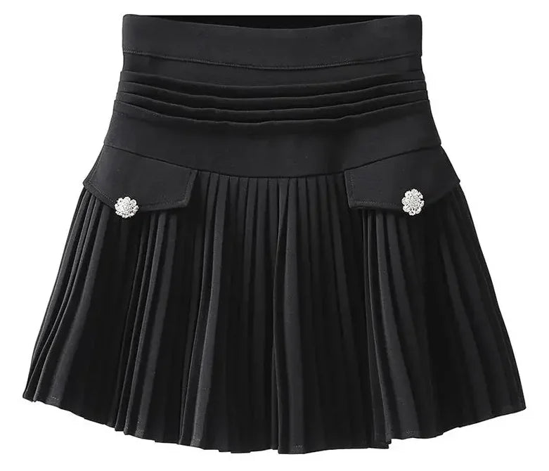 Fashionfern Women's High-Waisted Pleated Mini Skirt