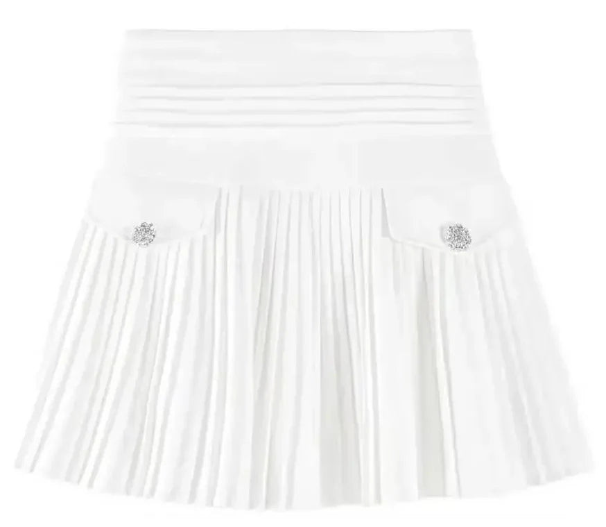 Fashionfern Women's High-Waisted Pleated Mini Skirt