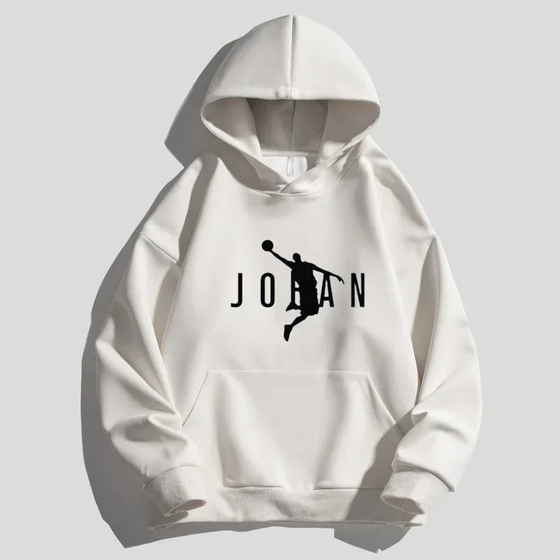 "Jordan Brand Men's Sports Fleece Hoodie – 2025 Casual Hip Hop Pullover Sweatshirt