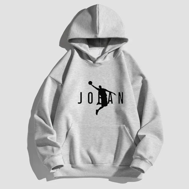 "Jordan Brand Men's Sports Fleece Hoodie – 2025 Casual Hip Hop Pullover Sweatshirt