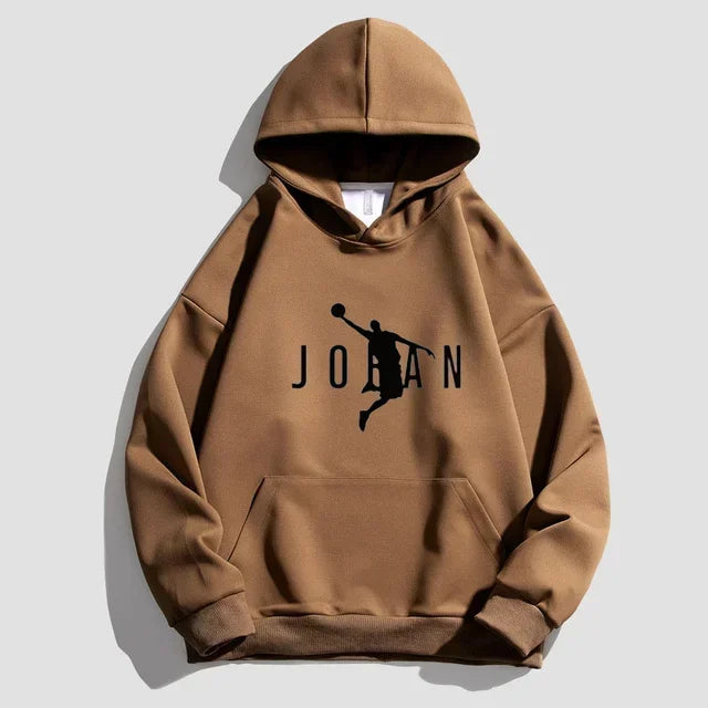 "Jordan Brand Men's Sports Fleece Hoodie – 2025 Casual Hip Hop Pullover Sweatshirt