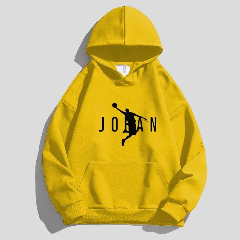 "Jordan Brand Men's Sports Fleece Hoodie – 2025 Casual Hip Hop Pullover Sweatshirt