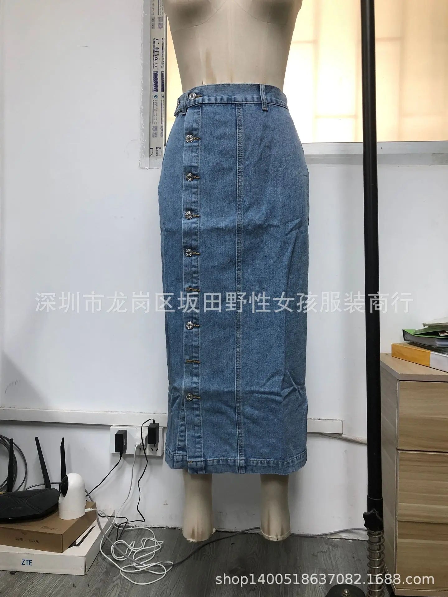 ILUKiss Women's Casual Denim A-Line Skirt, a stylish and comfortable.