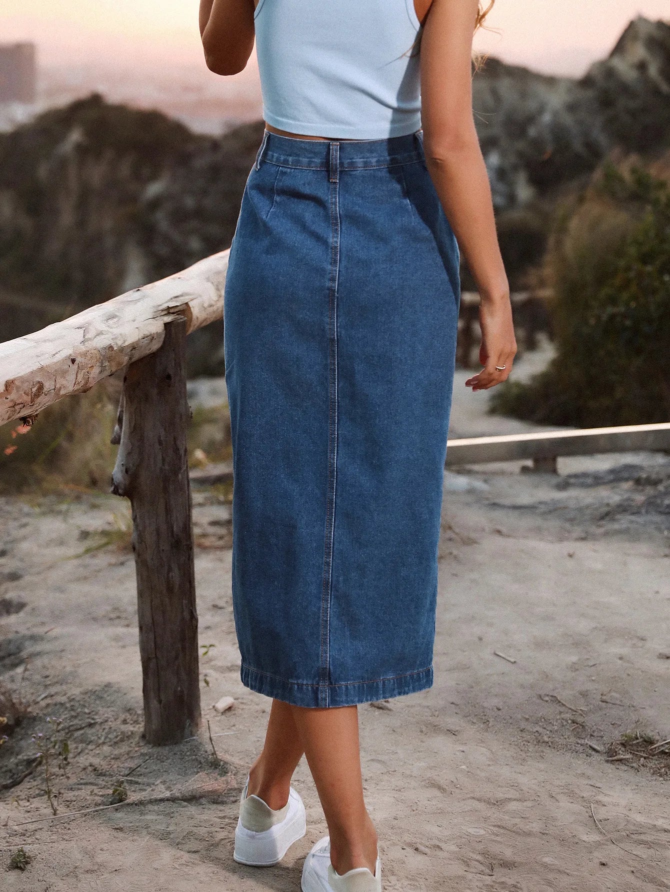 ILUKiss Women's Casual Denim A-Line Skirt, a stylish and comfortable.