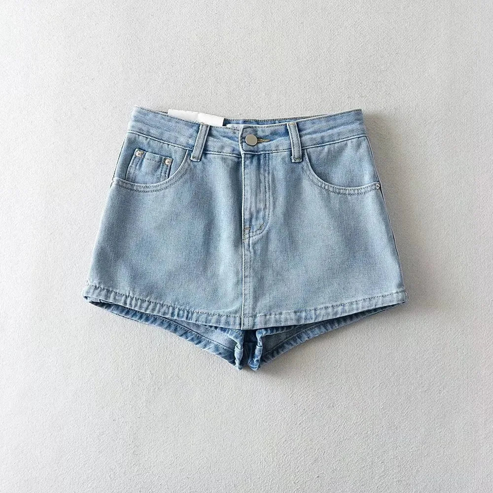 Women's High-Waisted Denim Mini Skirt, designed to offer a sexy and slim fit