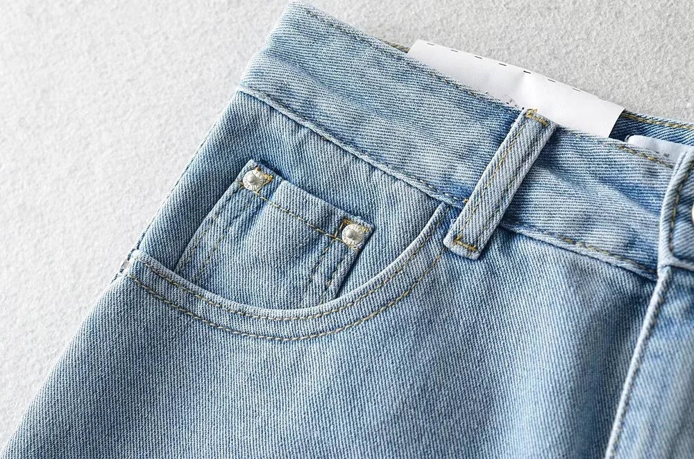 Women's High-Waisted Denim Mini Skirt, designed to offer a sexy and slim fit