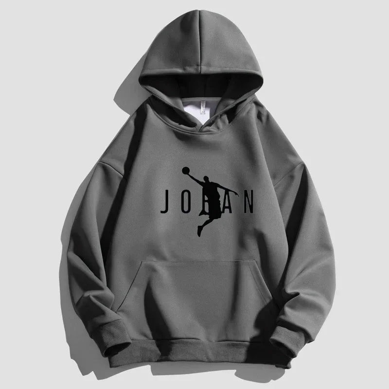 "Jordan Brand Men's Sports Fleece Hoodie – 2025 Casual Hip Hop Pullover Sweatshirt