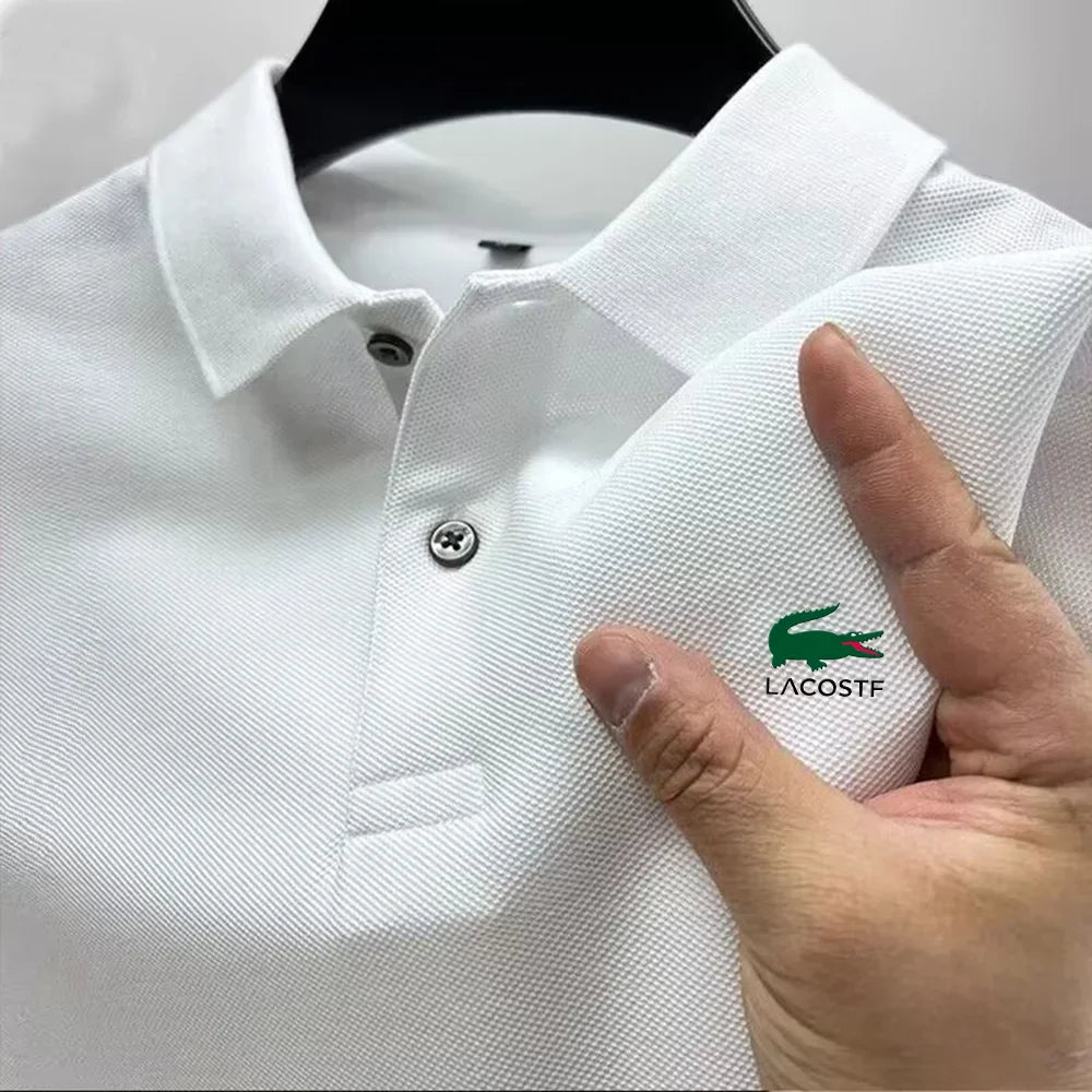 2024 Men's Short Sleeve Lacoste Polo Shirt – Summer Street Style, Quick-Dry, Breathable Casual Business Tee