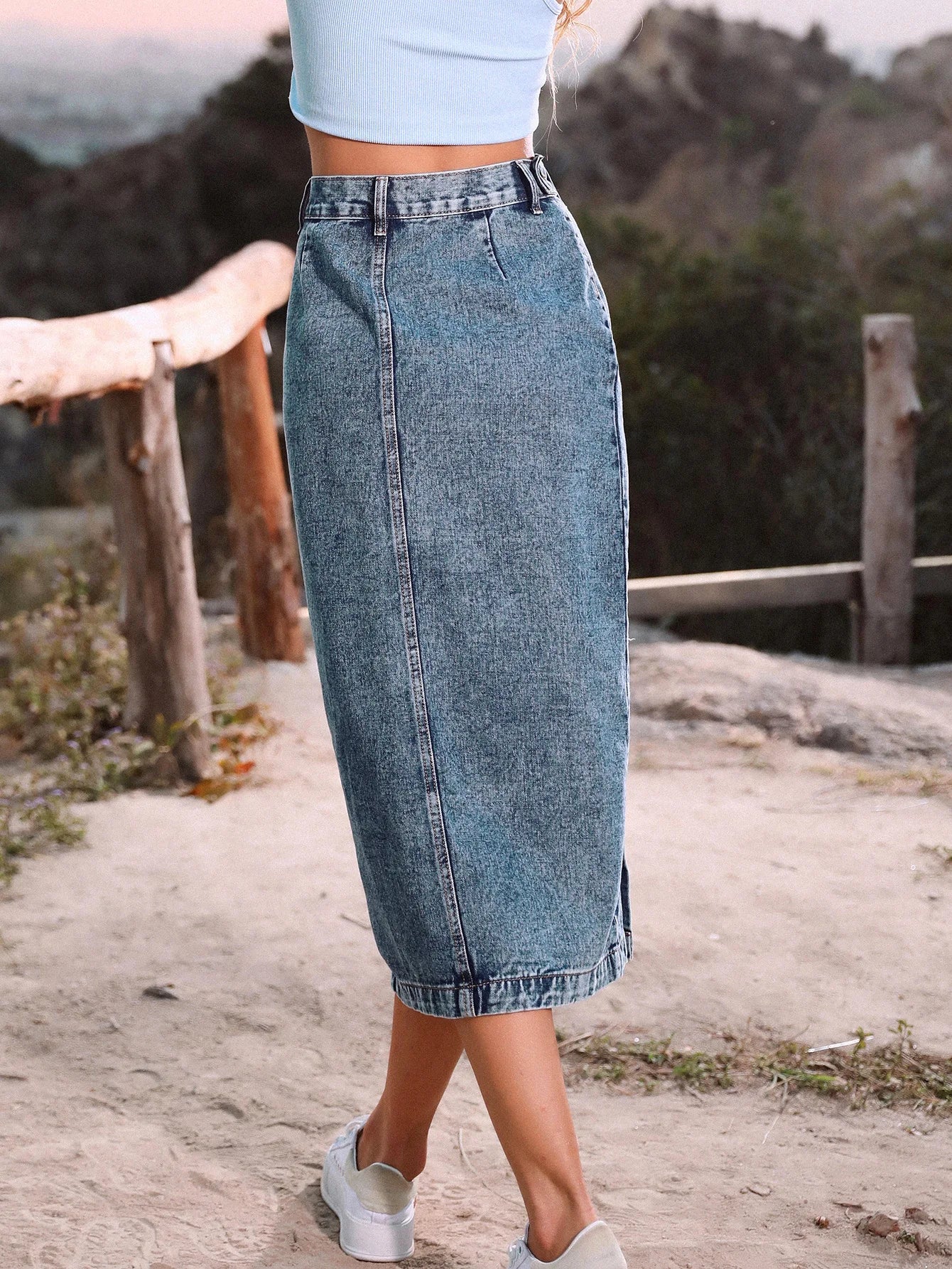 ILUKiss Women's Casual Denim A-Line Skirt, a stylish and comfortable.